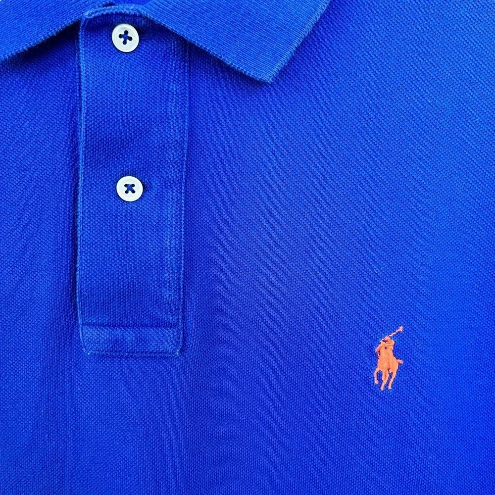 Polo Ralph Lauren Polo Shirt Mens XL Blue Orange Pony Golf Country Club Preppy